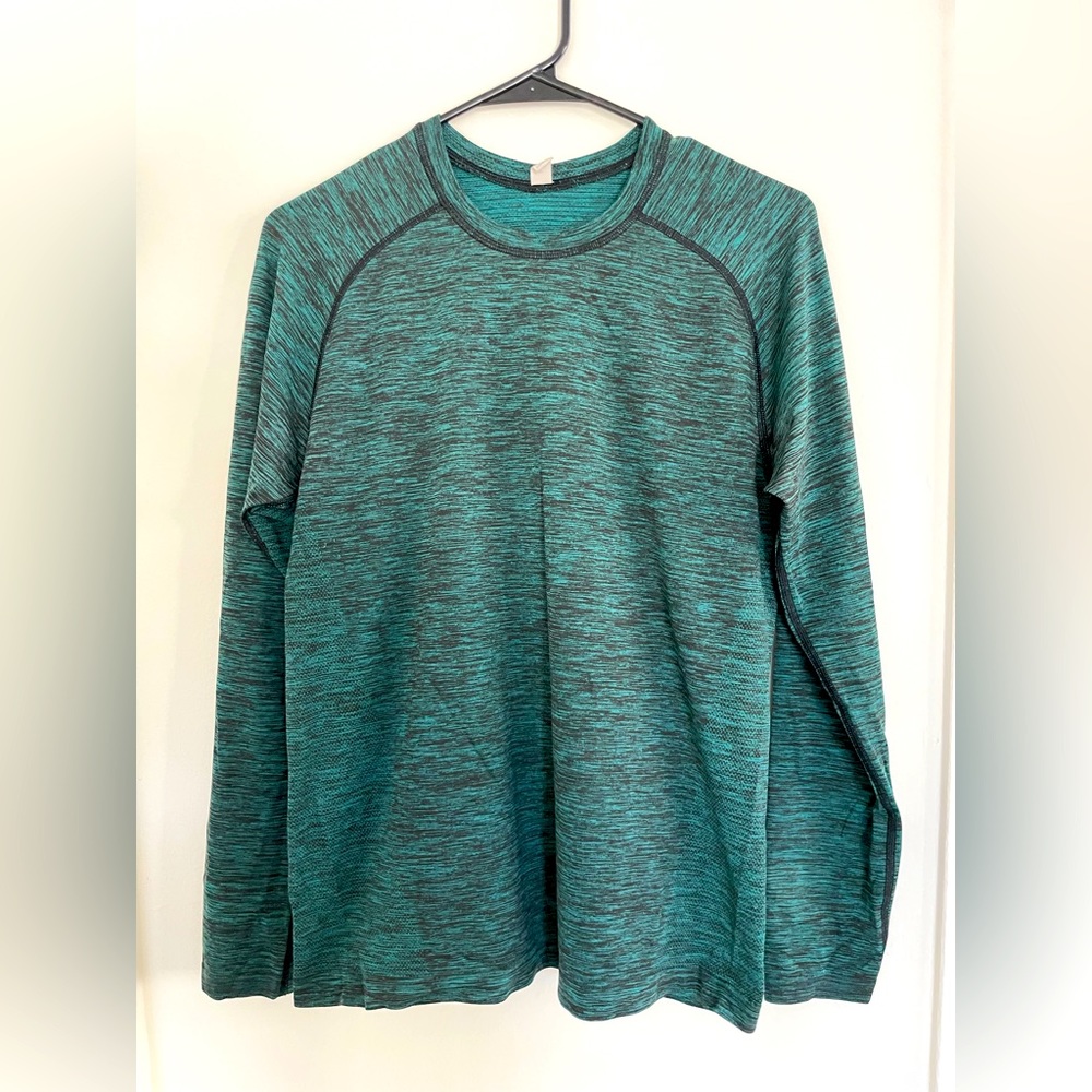 lululemon athletica Men's Metal Vent Long Sleeve Heathered Green Crew